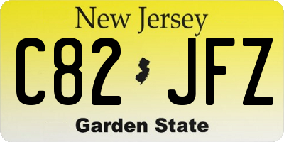 NJ license plate C82JFZ