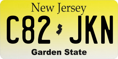 NJ license plate C82JKN
