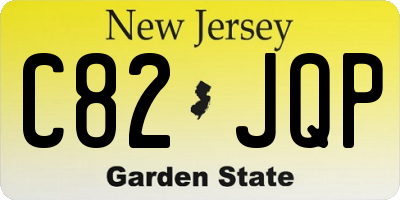 NJ license plate C82JQP