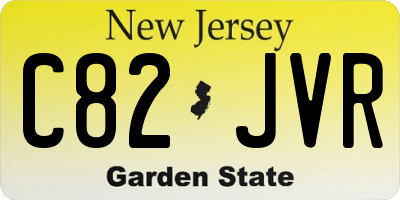 NJ license plate C82JVR