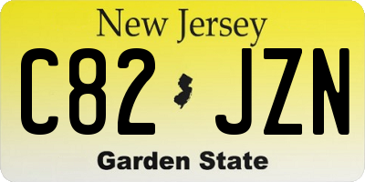 NJ license plate C82JZN