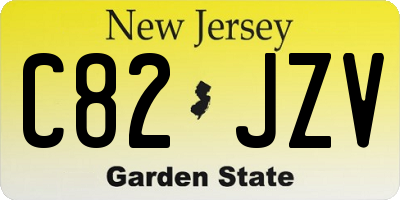 NJ license plate C82JZV