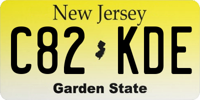 NJ license plate C82KDE