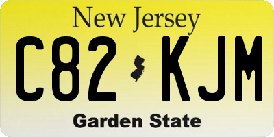 NJ license plate C82KJM
