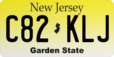 NJ license plate C82KLJ
