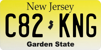 NJ license plate C82KNG