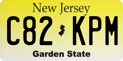 NJ license plate C82KPM