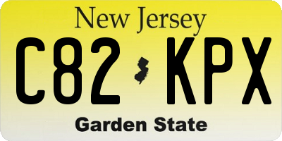 NJ license plate C82KPX