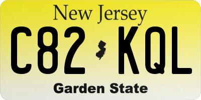 NJ license plate C82KQL