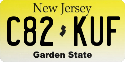 NJ license plate C82KUF