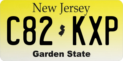 NJ license plate C82KXP