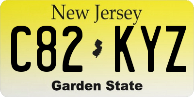 NJ license plate C82KYZ