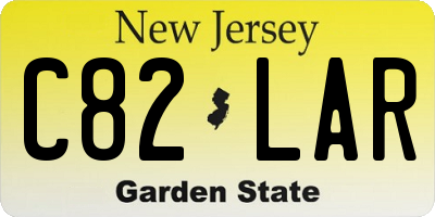 NJ license plate C82LAR