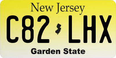 NJ license plate C82LHX