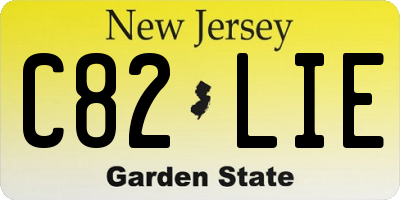NJ license plate C82LIE