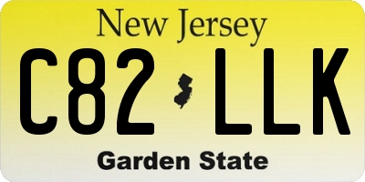 NJ license plate C82LLK