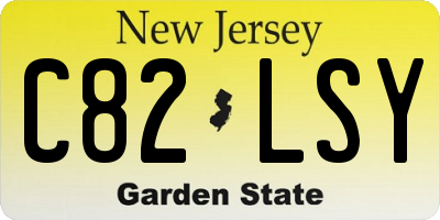 NJ license plate C82LSY