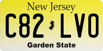 NJ license plate C82LVO