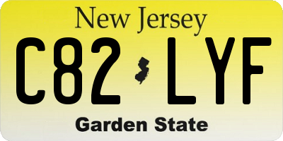 NJ license plate C82LYF