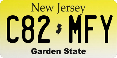 NJ license plate C82MFY