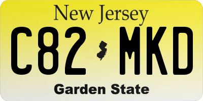NJ license plate C82MKD