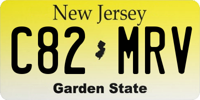 NJ license plate C82MRV