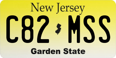 NJ license plate C82MSS