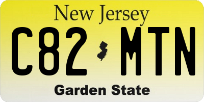NJ license plate C82MTN