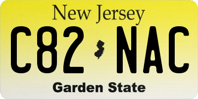 NJ license plate C82NAC
