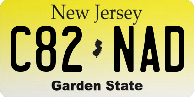 NJ license plate C82NAD