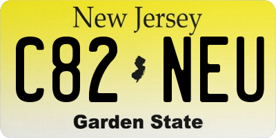 NJ license plate C82NEU