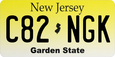 NJ license plate C82NGK