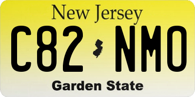 NJ license plate C82NMO