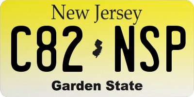 NJ license plate C82NSP