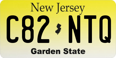 NJ license plate C82NTQ