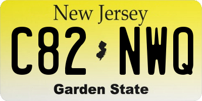 NJ license plate C82NWQ