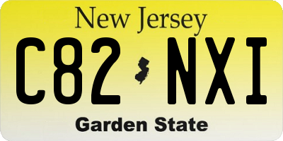 NJ license plate C82NXI