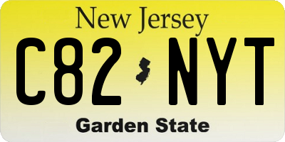 NJ license plate C82NYT