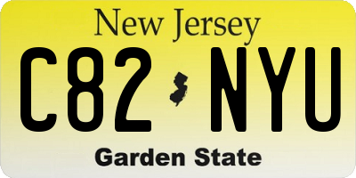 NJ license plate C82NYU