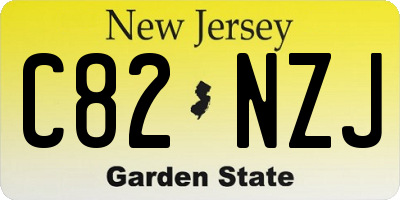 NJ license plate C82NZJ