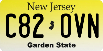 NJ license plate C82OVN