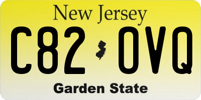 NJ license plate C82OVQ