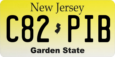 NJ license plate C82PIB