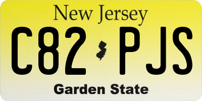 NJ license plate C82PJS