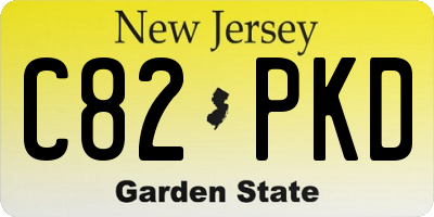 NJ license plate C82PKD
