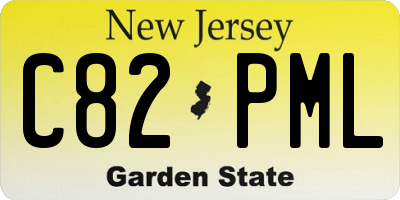 NJ license plate C82PML