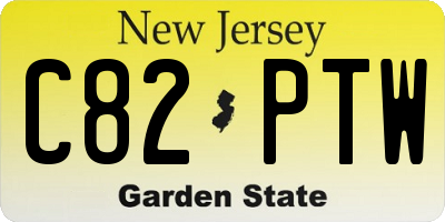 NJ license plate C82PTW