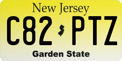NJ license plate C82PTZ