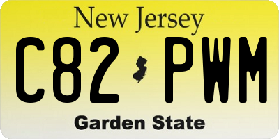 NJ license plate C82PWM