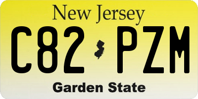 NJ license plate C82PZM